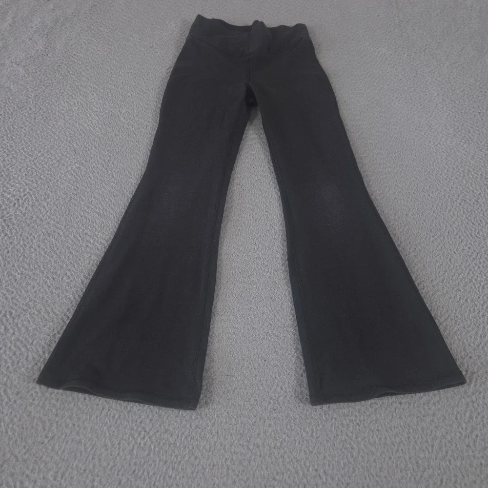 Old Navy Leggings Girls 8 Black PowerChill Crossover High-Waisted Flared Leg